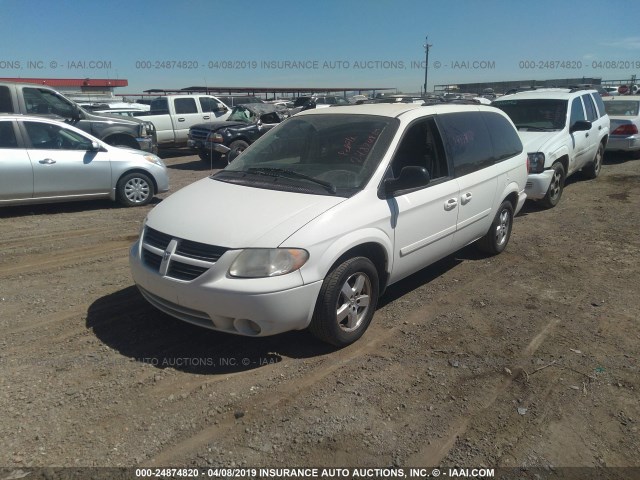 2D4GP44L77R250991 - 2007 DODGE GRAND CARAVAN SXT WHITE photo 2