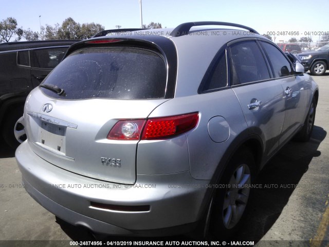 JNRAS08UX4X106748 - 2004 INFINITI FX35 SILVER photo 4