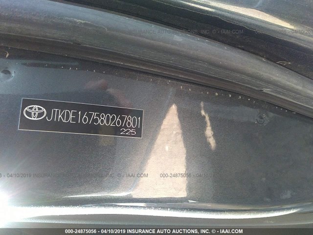 JTKDE167580267801 - 2008 TOYOTA SCION TC BLACK photo 9