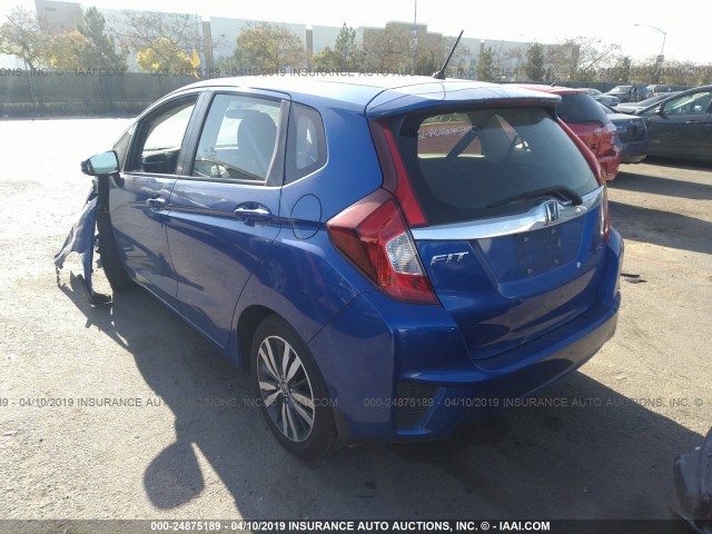 JHMGK5H72GX019365 - 2016 HONDA FIT EX/EXL BLUE photo 3