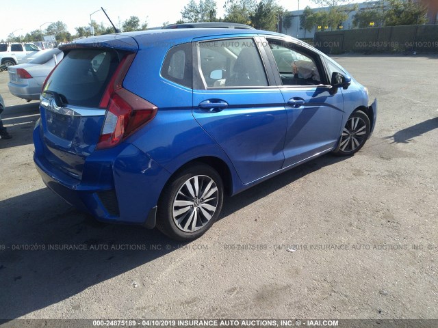 JHMGK5H72GX019365 - 2016 HONDA FIT EX/EXL BLUE photo 4