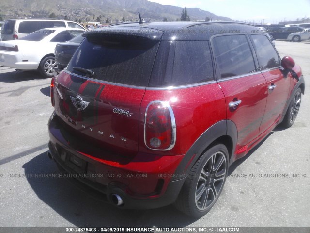 WMWZC3C53EWP26007 - 2014 MINI COOPER S COUNTRYMAN RED photo 4