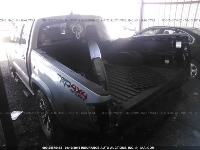 5TFCZ5AN0HX092742 - 2017 TOYOTA TACOMA DBL CAB/SR/TRDSPT/OR/PRO SILVER photo 3