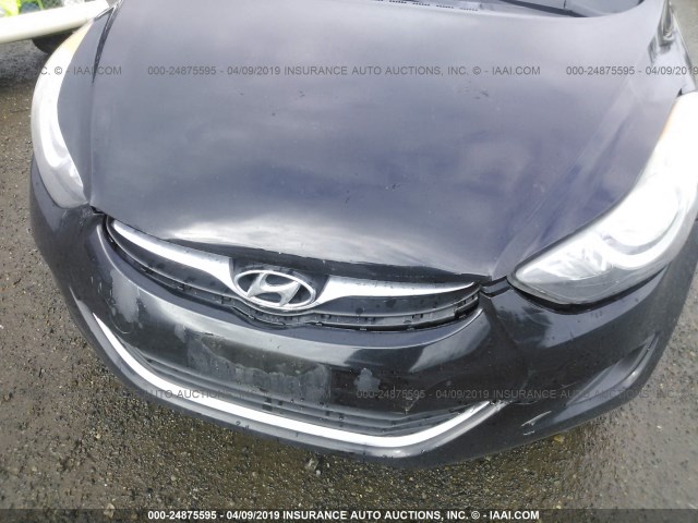 KMHDH4AEXBU087005 - 2011 HYUNDAI ELANTRA GLS/LIMITED BLACK photo 6