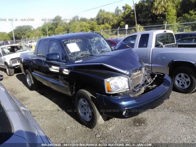 1D7HW48N56S575786 - 2006 DODGE DAKOTA QUAD SLT BLUE photo 1