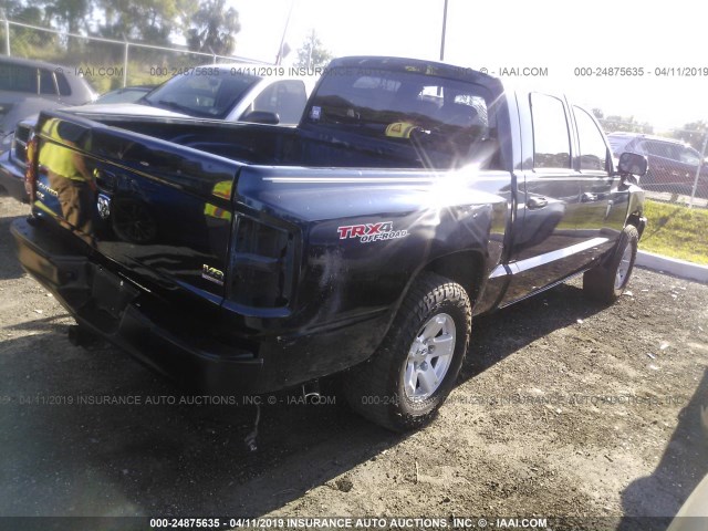 1D7HW48N56S575786 - 2006 DODGE DAKOTA QUAD SLT BLUE photo 4