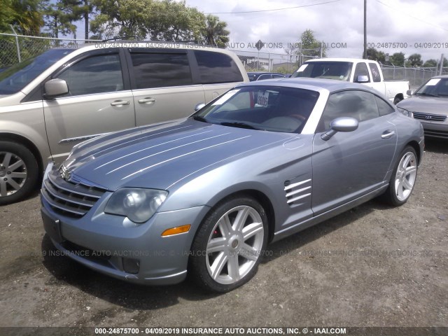 1C3LN69L77X074178 - 2007 CHRYSLER CROSSFIRE LIMITED Light Blue photo 2