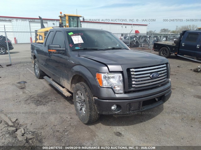 1FTEX1CM0BFC35018 - 2011 FORD F150 SUPER CAB GRAY photo 1