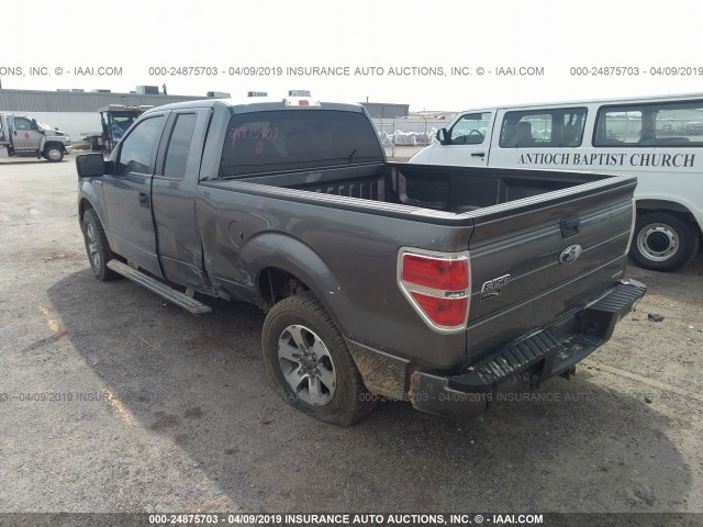 1FTEX1CM0BFC35018 - 2011 FORD F150 SUPER CAB GRAY photo 3