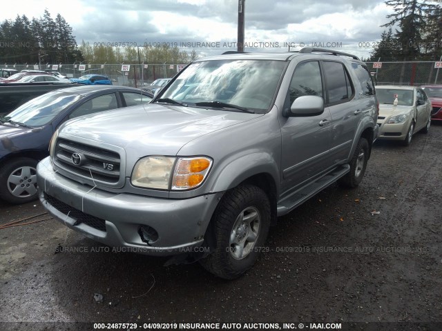 5TDBT44A91S027125 - 2001 TOYOTA SEQUOIA SR5 SILVER photo 2