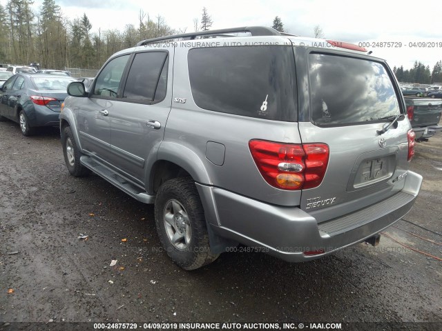 5TDBT44A91S027125 - 2001 TOYOTA SEQUOIA SR5 SILVER photo 3