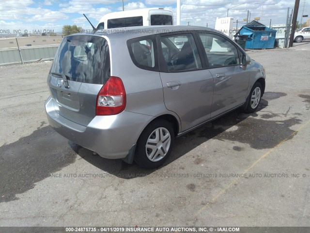 JHMGD37498S060662 - 2008 HONDA FIT SILVER photo 4