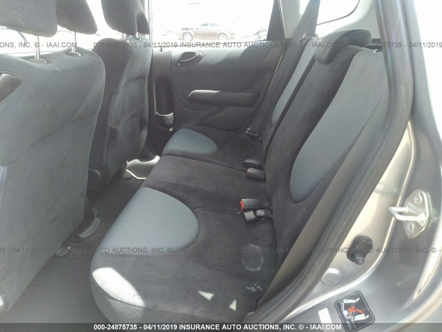 JHMGD37498S060662 - 2008 HONDA FIT SILVER photo 8