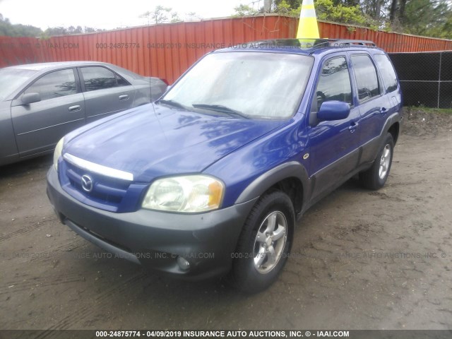 4F2YZ96175KM32853 - 2005 MAZDA TRIBUTE S BLUE photo 2