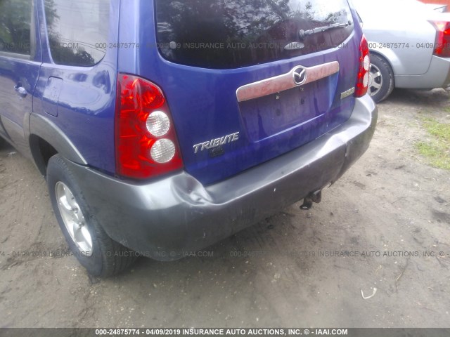 4F2YZ96175KM32853 - 2005 MAZDA TRIBUTE S BLUE photo 6