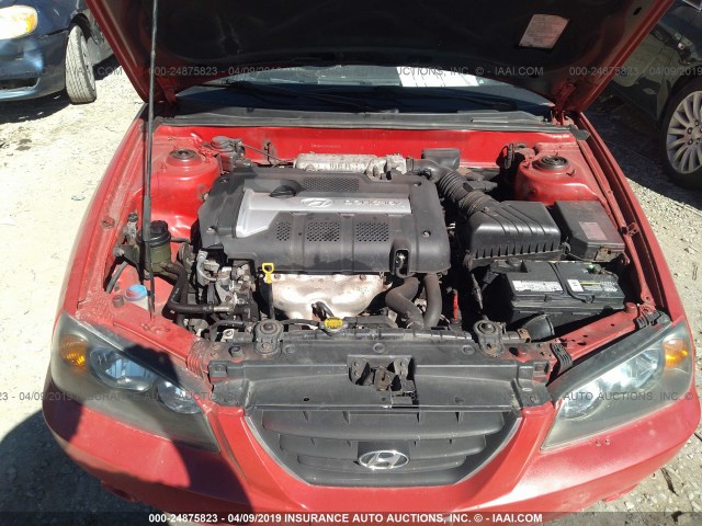 KMHDN46D34U819423 - 2004 HYUNDAI ELANTRA GLS/GT RED photo 10