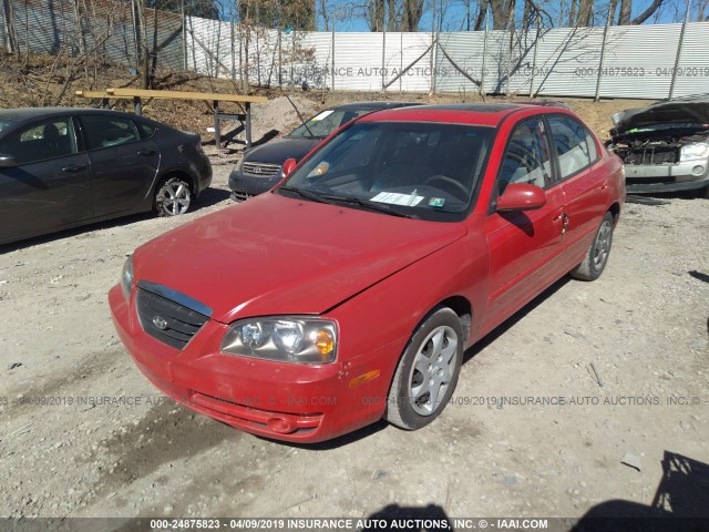 KMHDN46D34U819423 - 2004 HYUNDAI ELANTRA GLS/GT RED photo 2