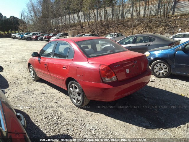 KMHDN46D34U819423 - 2004 HYUNDAI ELANTRA GLS/GT RED photo 3