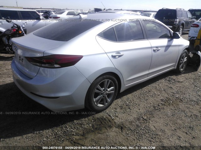 KMHD84LFXHU425968 - 2017 HYUNDAI ELANTRA SE/VALUE/LIMITED SILVER photo 4