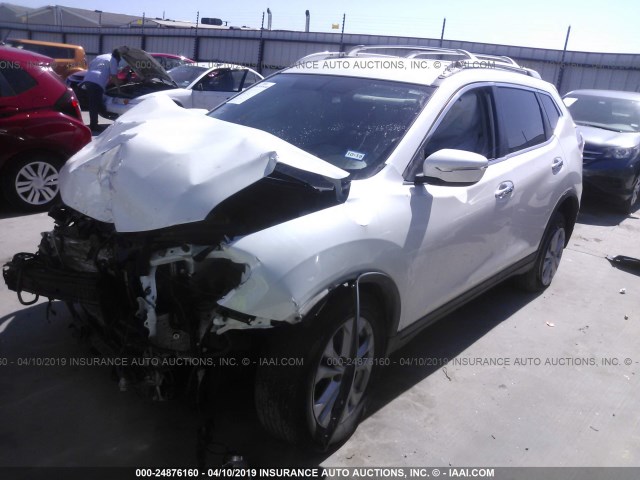 KNMAT2MTXFP547059 - 2015 NISSAN ROGUE S/SL/SV WHITE photo 2