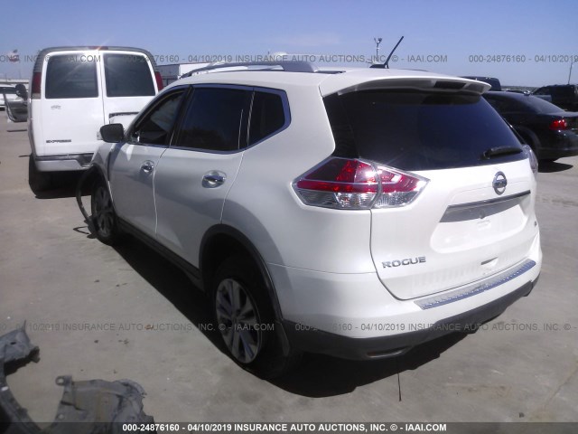 KNMAT2MTXFP547059 - 2015 NISSAN ROGUE S/SL/SV WHITE photo 3