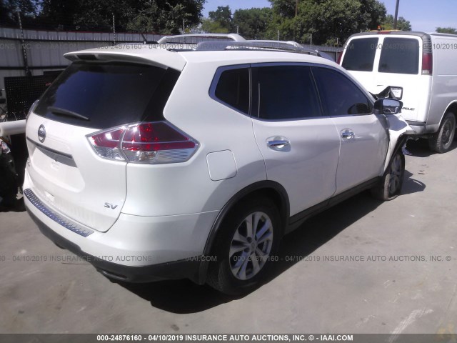 KNMAT2MTXFP547059 - 2015 NISSAN ROGUE S/SL/SV WHITE photo 4