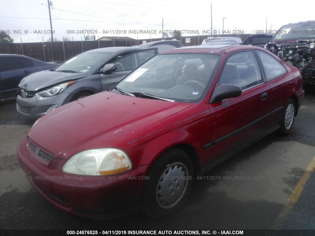 1HGEJ6123VL067995 - 1997 HONDA CIVIC DX RED photo 2