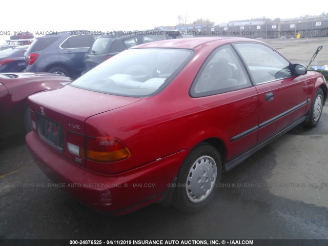 1HGEJ6123VL067995 - 1997 HONDA CIVIC DX RED photo 4