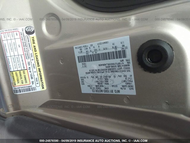 1FMFU165X6LA86458 - 2006 FORD EXPEDITION XLT GOLD photo 9