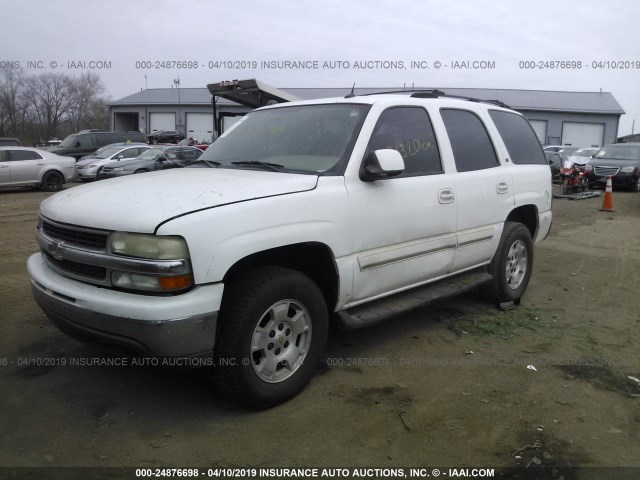 1GNEC13T85R125217 - 2005 CHEVROLET TAHOE C1500 WHITE photo 2