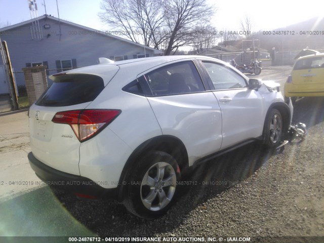 3CZRU6H54GM726296 - 2016 HONDA HR-V EX WHITE photo 4