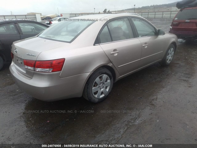 5NPET46C67H230306 - 2007 HYUNDAI SONATA GLS GRAY photo 4