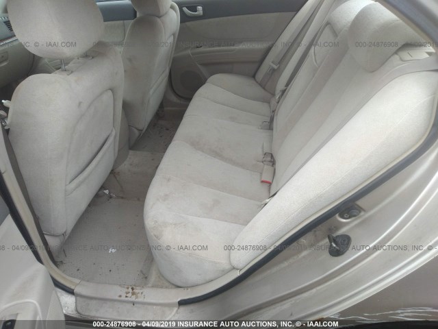 5NPET46C67H230306 - 2007 HYUNDAI SONATA GLS GRAY photo 8