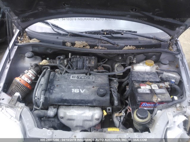 KL1TD56646B602947 - 2006 CHEVROLET AVEO LS GRAY photo 10