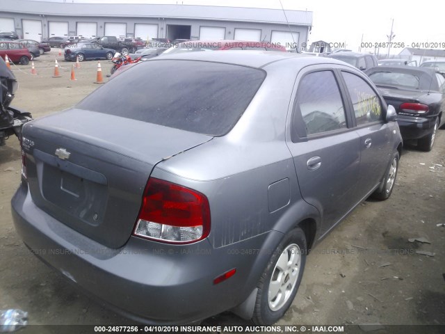 KL1TD56646B602947 - 2006 CHEVROLET AVEO LS GRAY photo 4