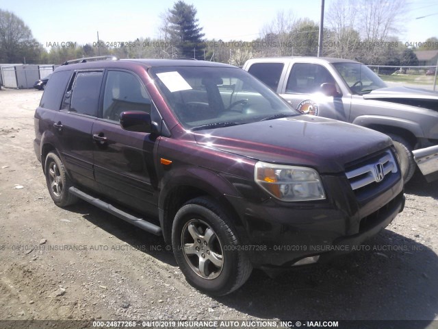 5FNYF28457B021393 - 2007 HONDA PILOT EX BURGUNDY photo 1