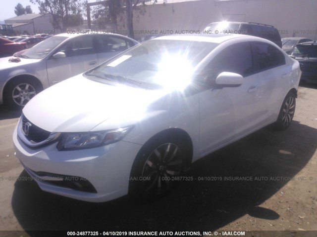 19XFB2F9XFE280127 - 2015 HONDA CIVIC EXL WHITE photo 2