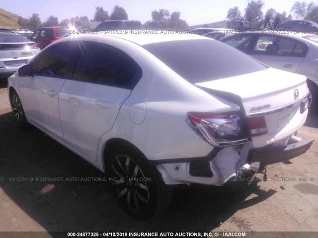 19XFB2F9XFE280127 - 2015 HONDA CIVIC EXL WHITE photo 3