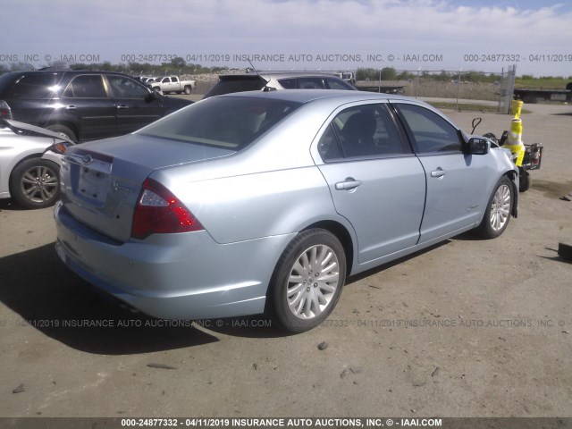 3FADP0L31BR145415 - 2011 FORD FUSION HYBRID BLUE photo 4