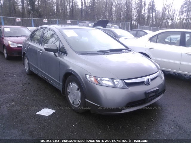 JHMFA36206S000836 - 2006 HONDA CIVIC HYBRID GRAY photo 1