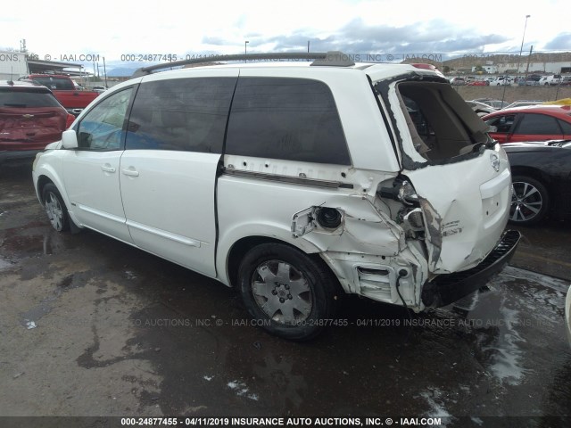 5N1BV28U46N124180 - 2006 NISSAN QUEST S/SE/SL WHITE photo 3