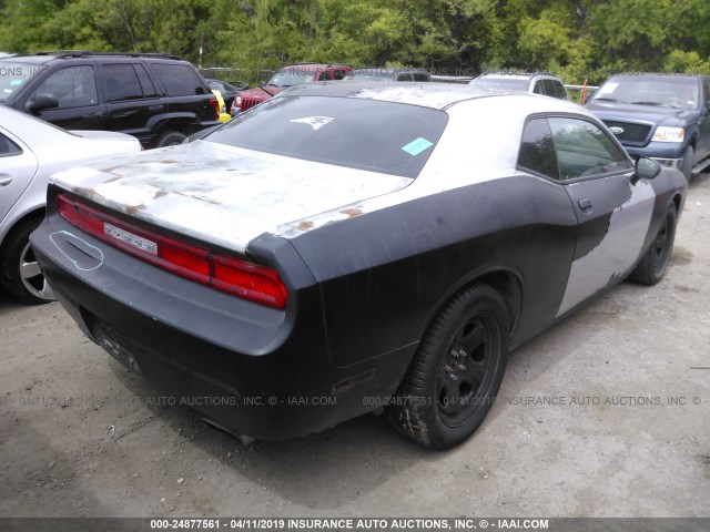 2C3CDYAG3CH204310 - 2012 DODGE CHALLENGER SXT BLACK photo 4