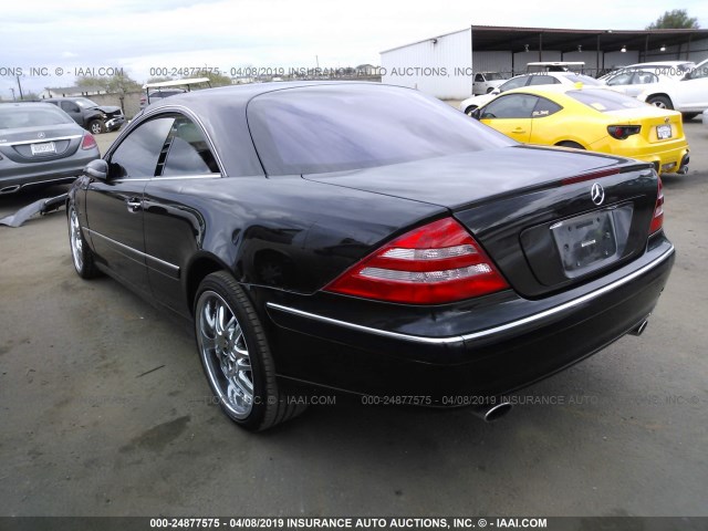 WDBPJ75J71A016373 - 2001 MERCEDES-BENZ CL 500 BLACK photo 3