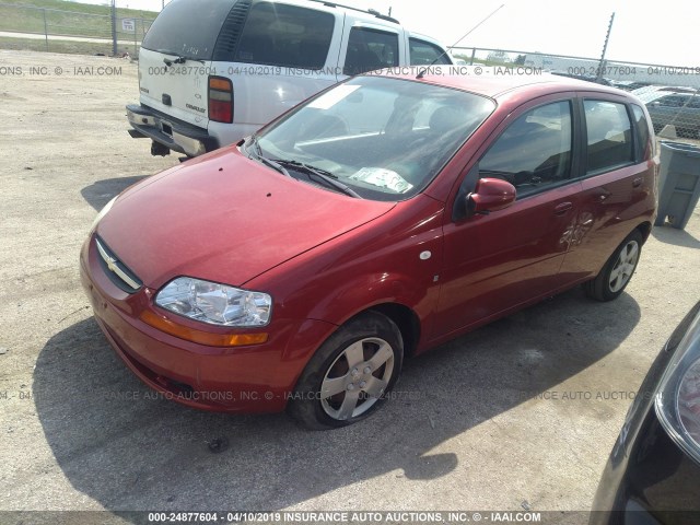 KL1TD66697B710178 - 2007 CHEVROLET AVEO LS RED photo 2