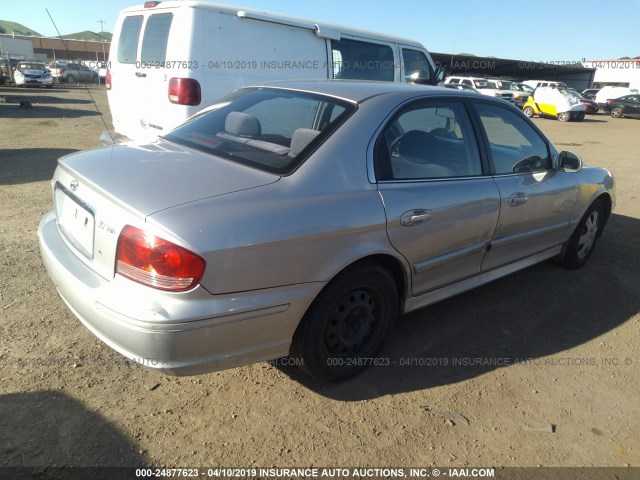 KMHWF25S74A956201 - 2004 HYUNDAI SONATA GL SILVER photo 4