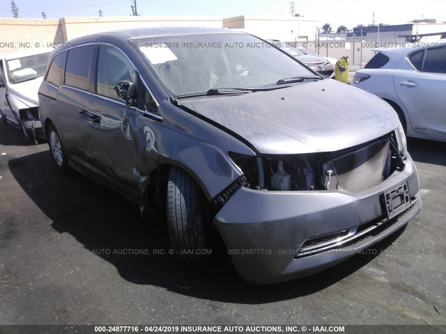 5FNRL5H26EB034714 - 2014 HONDA ODYSSEY LX GRAY photo 1