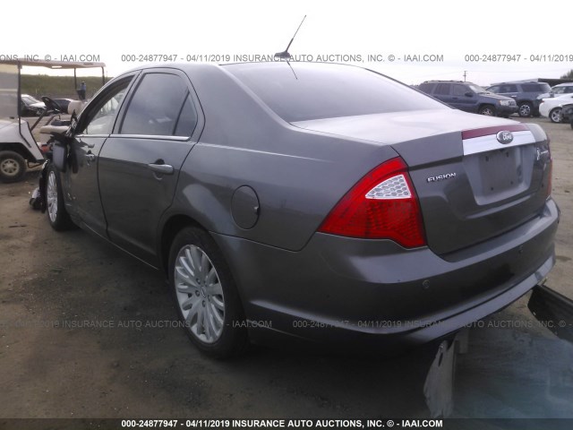 3FADP0L31CR354851 - 2012 FORD FUSION HYBRID GRAY photo 3