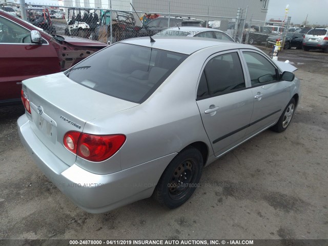 1NXBR32E85Z365997 - 2005 TOYOTA COROLLA CE/LE/S SILVER photo 4