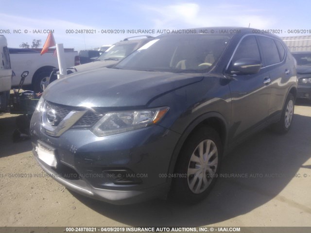 KNMAT2MT5FP536745 - 2015 NISSAN ROGUE S/SL/SV Navy photo 2