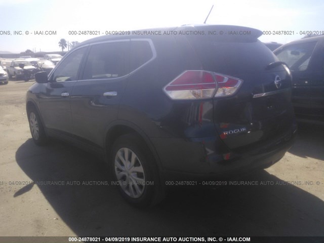 KNMAT2MT5FP536745 - 2015 NISSAN ROGUE S/SL/SV Navy photo 3